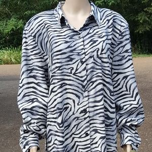 Joan Leslie Zebra pattern blouse